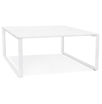 Witte vergadertafel / bench-bureau &#039;BAKUS SQUARE&#039; - 140x140 cm