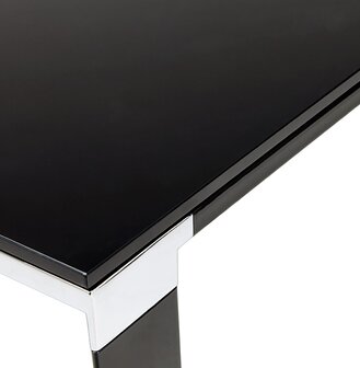 Groot recht directiebureau &#039;XLINE&#039; van zwart glas - 200x100 cm