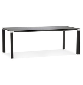Design vergadertafel/eettafel &#039;XLINE&#039; van zwart glas - 200x100 cm