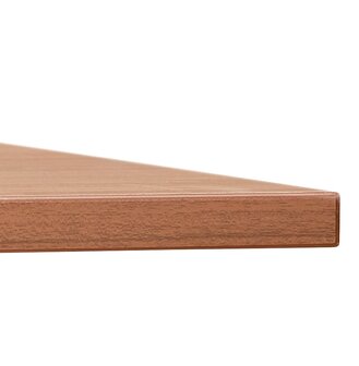 Rechte design bureau &#039;AMADEUS&#039; van hout met notenhoutafwerking en zwart metaal - 160x80 cm