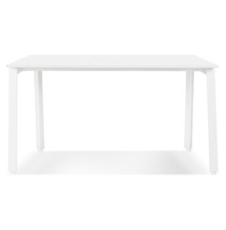 Rechte design bureau &#039;AMADEUS&#039; van hout en wit metaal - 160x80 cm