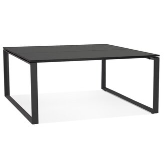Zwarte vergadertafel / bench-bureau &#039;BAKUS SQUARE&#039; - 160x160 cm