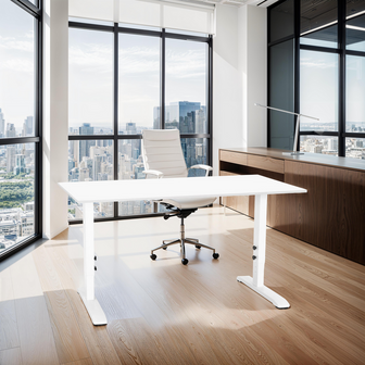 In hoogte verstelbare witte bureau &#039;OSMOSE&#039; - 140x70 cm
