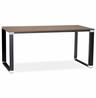 Groot directiebureau &#039;XLINE&#039; 200 in walnootafwerking met zwarte structuur - 200x100 cm