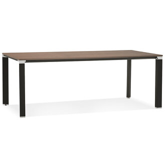 Design vergader- / eettafel &#039;XLINE&#039; 200 in walnootafwerking met zwarte structuur - 200x100 cm