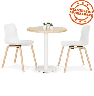 CORTADO&#039; 75 tafel met ronde voet in wit metaal binnen/buiten