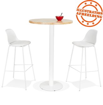 CORTADO&#039; 110 tafel met ronde voet in wit metaal binnen/buiten
