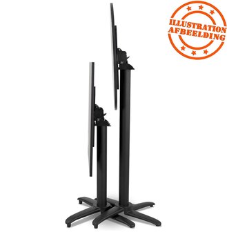 Opvouwbare tafelpoot &#039;PRATIK&#039; 110 van zwart aluminium binnen/buiten