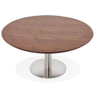 Lage loungetafel AGUA met notenhouten afwerking - &Oslash; 90 cm