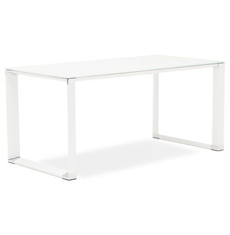 Design recht bureau &#039;XLINE&#039; van wit glas - 160x80 cm