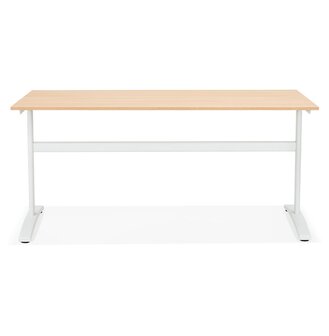 Grote rechte bureau &#039;CRYPTO&#039; in hout natuurlijke afwerking - 160x80 cm