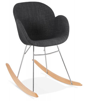 Design schommelstoel &lsquo;ROCKY&#039; in donkergrijze stof