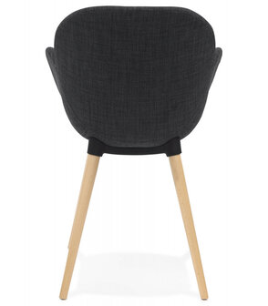 Stoel met Scandinavisch design &lsquo;TAPIOCA&#039; in donkergrijze stof