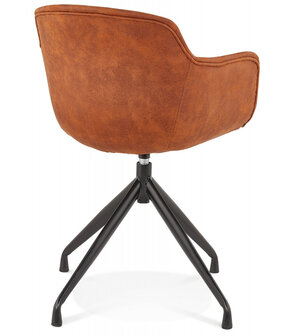 Design stoel met armleuningen &#039;SOUND&#039; van bruine microvezel