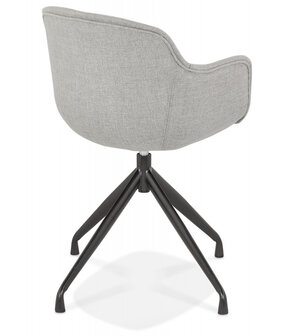 Design stoel met armleuningen &#039;SWAN&#039; van grijze stof