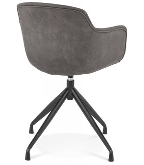 Design stoel met armleuningen &#039;SOUND&#039; van donkergrijze microvezel