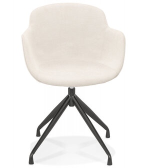 Design stoel met armleuningen &#039;MIMO&#039; van beige stof