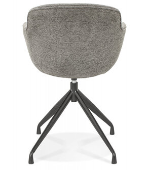 Design stoel met armleuningen &#039;MIMO&#039; van donkergrijze stof