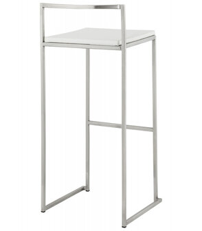 Witte, design barkruk &#039;DISKO&#039; stapelbaar