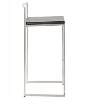 Zwarte halfhoge design kruk &#039;DISKO MINI&#039; stapelbaar