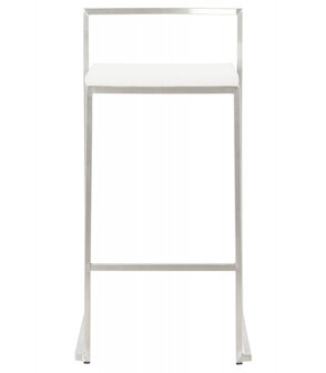 Witte halfhoge design kruk &#039;DISKO MINI&#039; stapelbaar