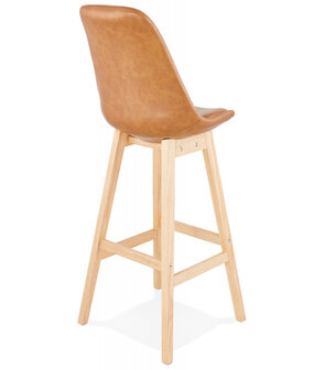 Barkruk &lsquo;ELENA&#039; bruin van synthetisch materiaal