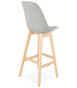 Scandinavische barkruk &lsquo;TERESA&#039; van grijze stof