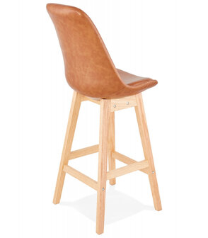 Halfhoge kruk &lsquo;ELENA MINI&#039; bruin van synthetisch materiaal