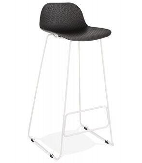 Design barkruk &#039;BABYLOS&#039; zwart met wit metalen voeten