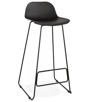 Design barkruk &#039;BABYLOS&#039; zwart industri&euml;le stijl met zwart metalen voeten