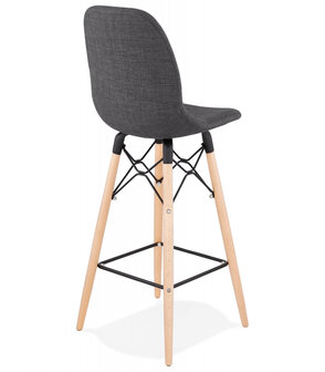 Halfhoge kruk &#039;GALACTIK MINI&#039; van grijze stof Scandinavische stijl