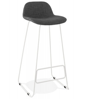 Design barkruk &#039;MOSKOW&#039; met wit metalen onderstel