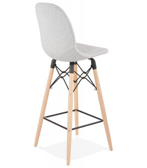 Halfhoge barkruk &lsquo;GALACTIK MINI&#039; in lichtgrijze stof in Scandinavische stijl