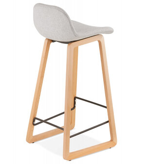 Halfhoge Scandinavische barkruk &lsquo;BALTIK MINI&#039; in lichtgrijze stof