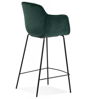 Halfhoge barkruk &#039;LARISSA MINI&#039; van groen velours