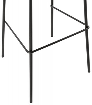 Witte design barkruk &#039;LEMON&#039; met zwarte metalen poot