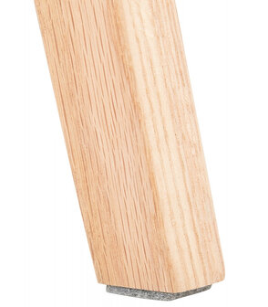 Halfhoge kruk &#039;MORISS MINI&#039; in pied-de-poule-print stof met poten in natuurlijk hout