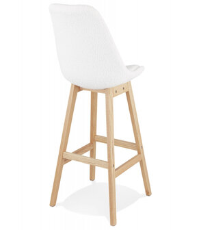 Scandinavische barkruk &#039;SANDRA&#039; van witte badstof
