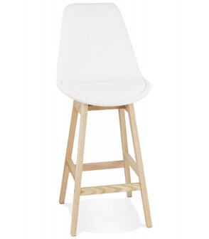 Scandinavische halfhoge kruk &#039;SANDRA MINI&#039; van witte badstof