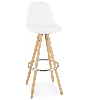 Scandinavische barkruk &#039;FLORENCE&#039; van witte badstof