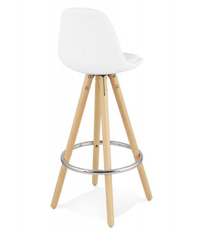 Scandinavische halfhoge kruk &#039;FLORENCE MINI&#039; van witte badstof