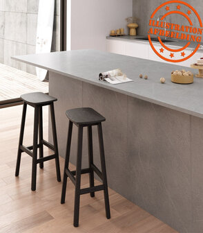 Design barkruk &#039;DUMAS&#039; van zwart hout