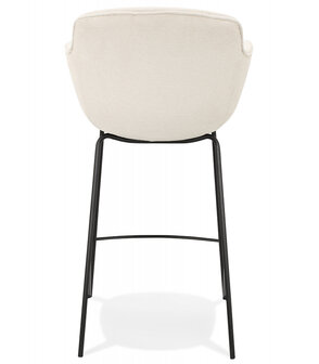 Halfhoge barkruk &#039;AMERICA MINI&#039; van beige stof