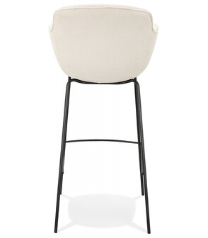 Barkruk &#039;AMERICA&#039; van beige stof met armleuningen