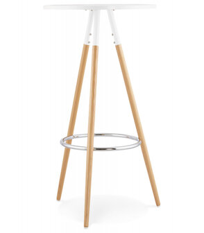 Ronde, wit houten tafel &#039;BARY&#039;