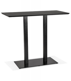Zwarte hoge design tafel &#039;ZUMBA BAR&#039; met zwarte metalen poot - 150x70 cm
