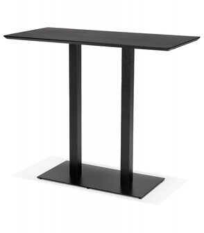 Zwarte hoge design tafel &#039;ZUMBA BAR&#039; met zwarte metalen poot - 150x70 cm