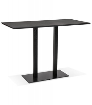 Zwarte hoge design tafel &#039;ZUMBA BAR&#039; met zwarte metalen poot - 180x90 cm