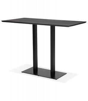 Zwarte hoge design tafel &#039;ZUMBA BAR&#039; met zwarte metalen poot - 180x90 cm