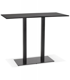 Zwarte design statafel &#039;AUSTIN BAR&#039; met zwarte metalen poot - 160x80 cm
